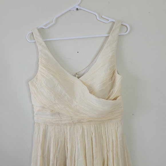 J.CREW SILK CHIFFON LONG HEIDI WEDDING BALL GOWN 10 IVORY LONG DRESS - Picture 4 of 5